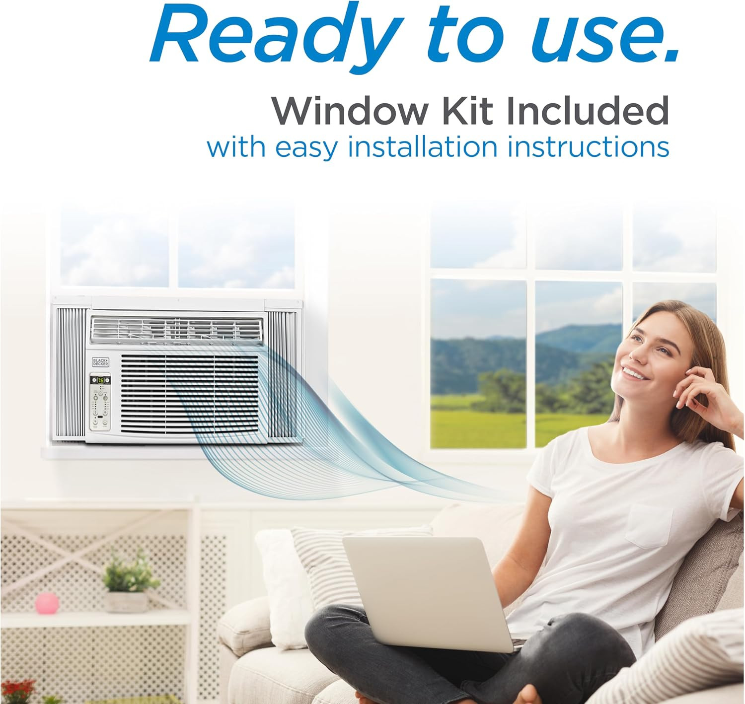BLACK+DECKER Window Air Conditioner 10000 BTU, AC Window Unit Cools up to 450 Sq
