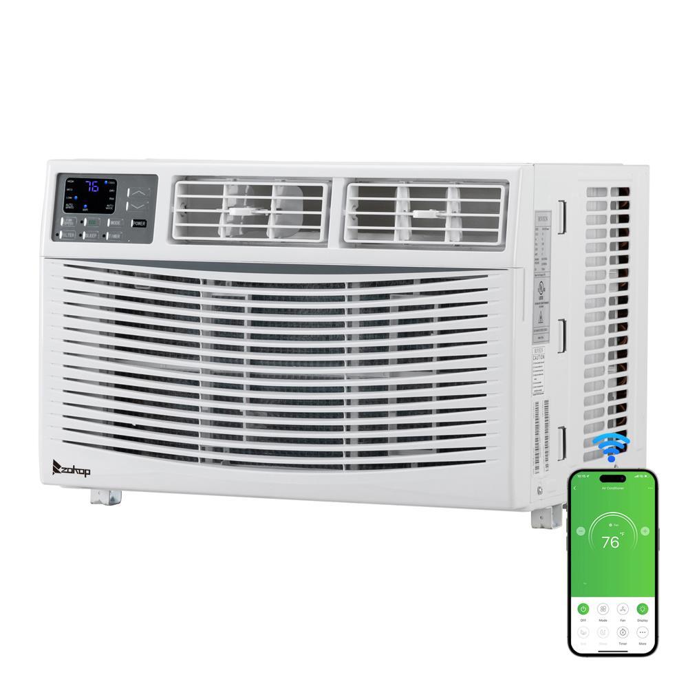 Zokop 5000- 15000 BTU Window Air Conditioner AC Unit Knob/Remote Control White