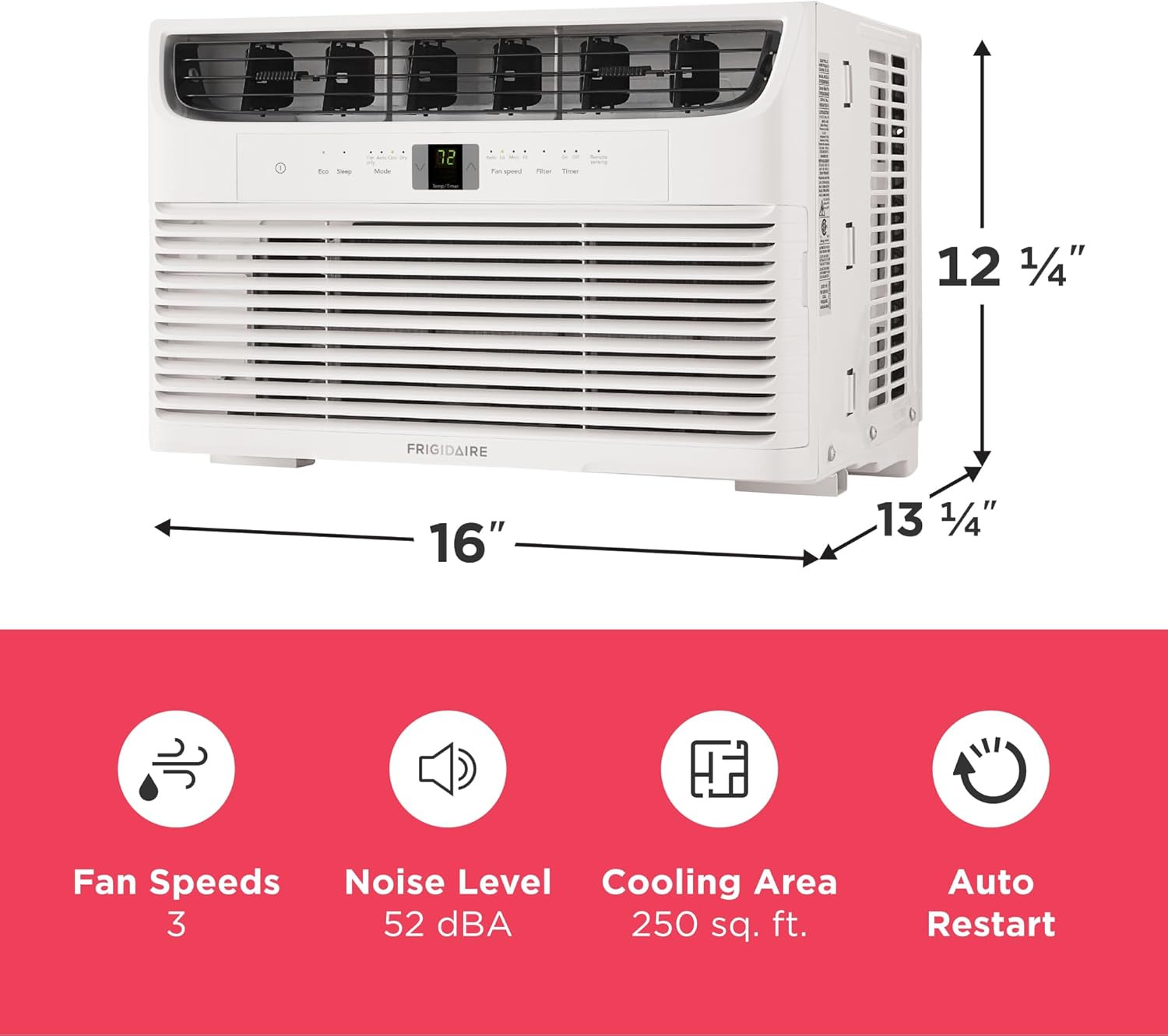 Frigidaire 6,000 BTU Window Air Conditioner with Remote Control, Cools up to 250