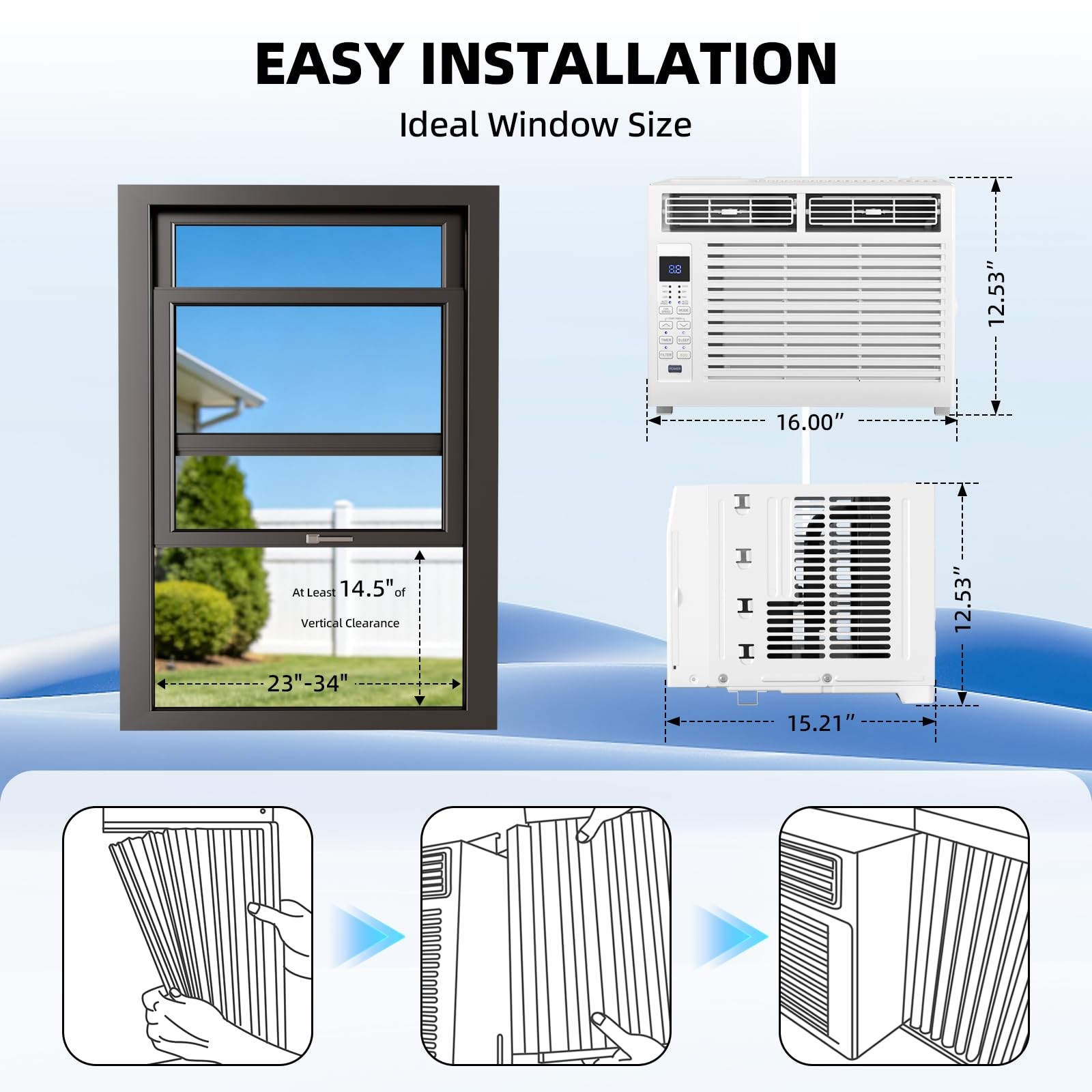 Antarctic Star 6,000 BTU Window Air Conditioner, Window AC Unit, Cools Rooms …