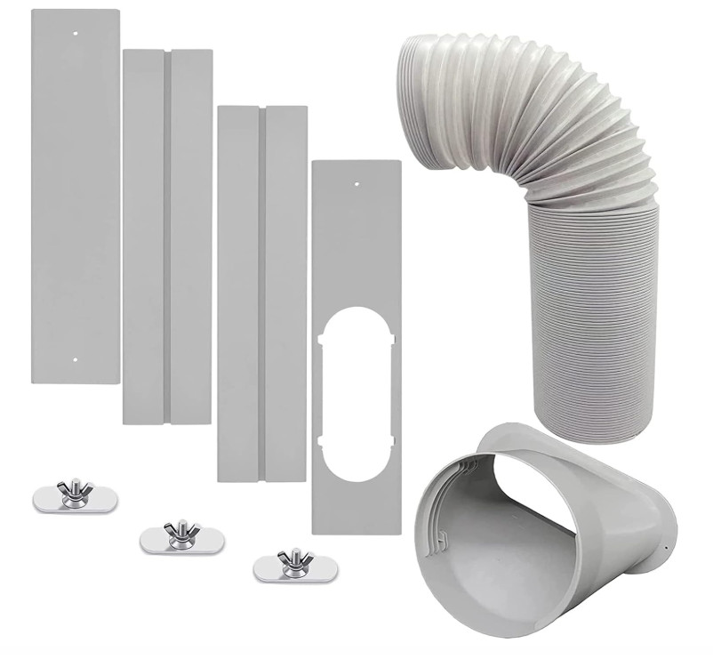 Portable AC Window Vent Kit with 5 Inch Hose Seal Panels for Sliding Windows