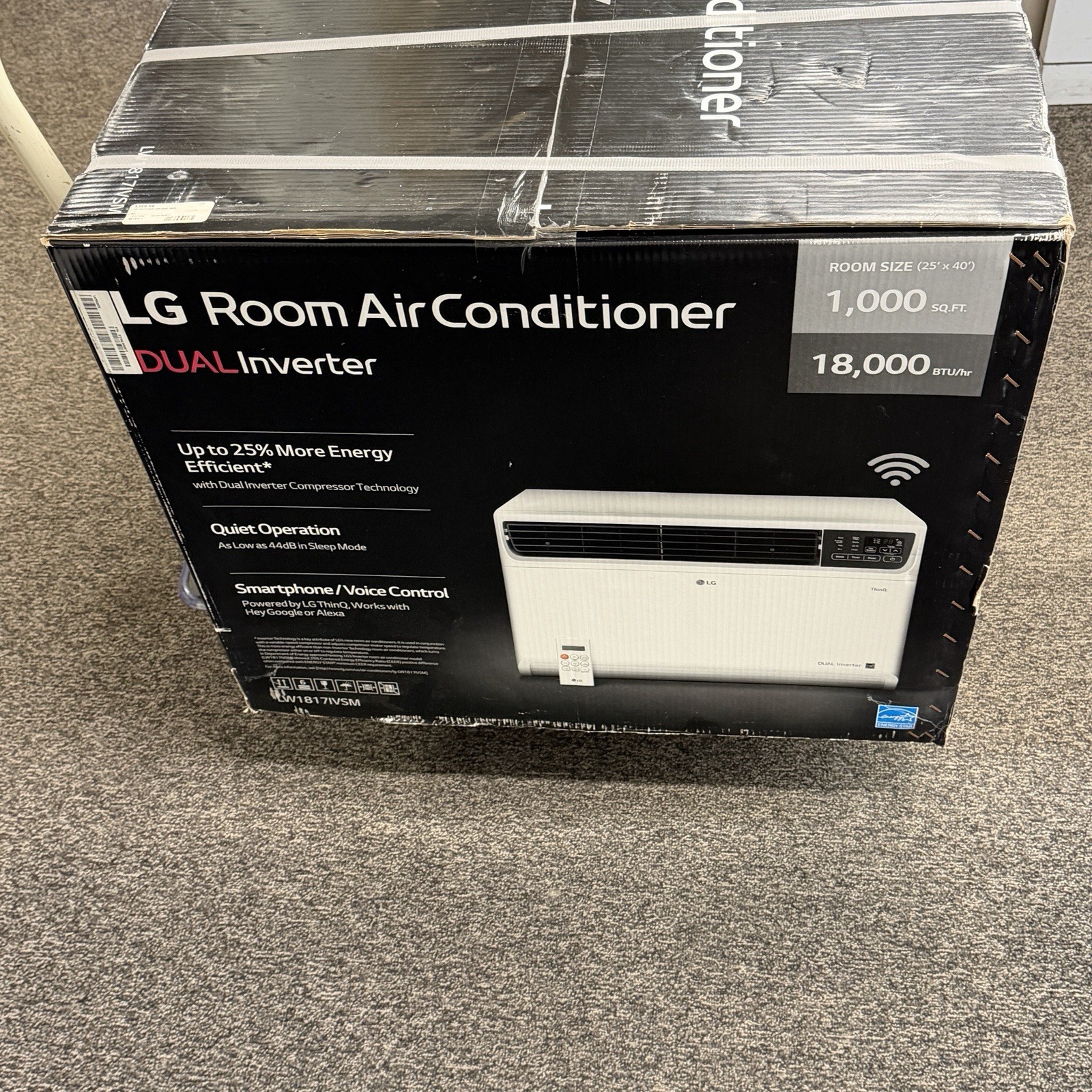 LG 18,000 BTU DUAL INVERTER, SMART WI-FI ENABLED WINDOW AC – WHITE