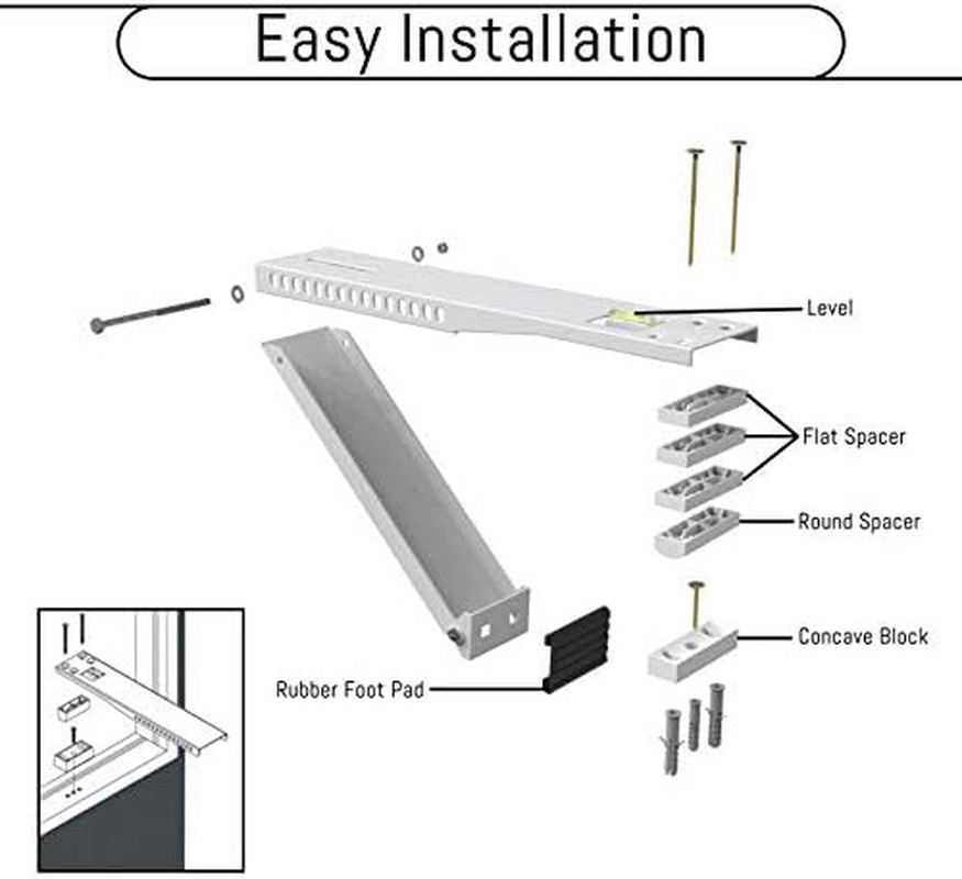 BJADE’S Universal Window Air Conditioner Bracket,Light Duty,Support up to 85Lbs,