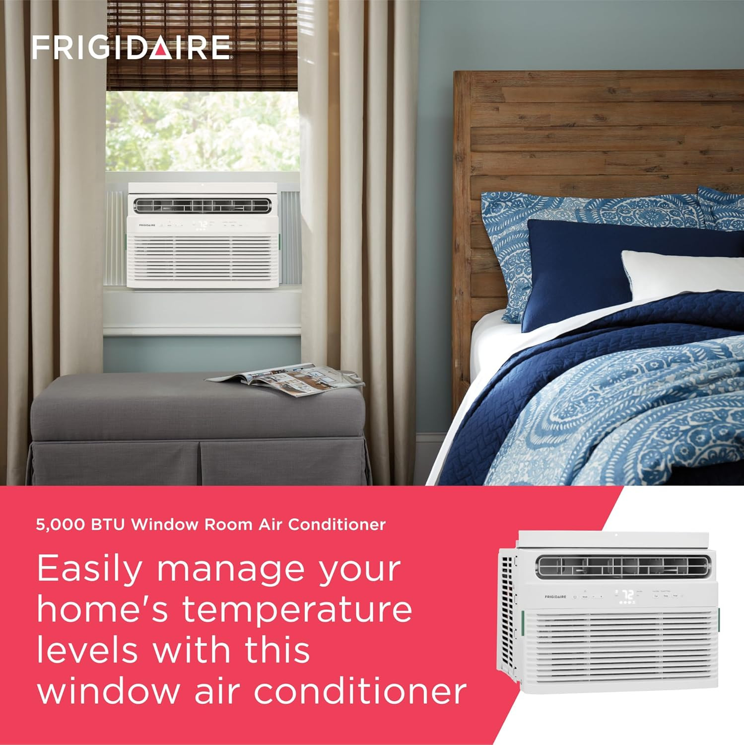 Frigidaire 5,000 BTU Window Air Conditioner with Remote Control, Cools up to 150