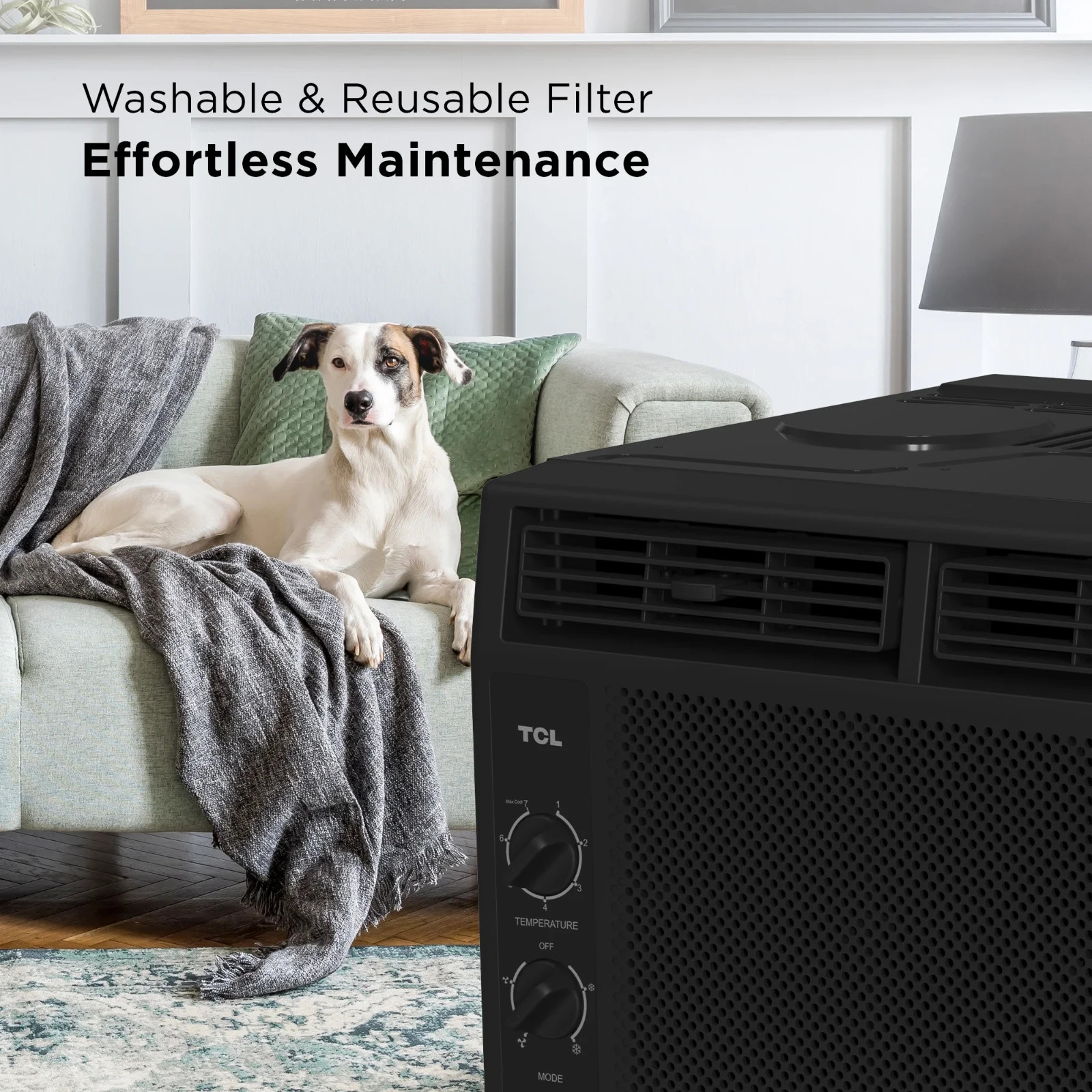 TCL 5,000 BTU Mechanical Window Air Conditioner, Black, W5WM-B3
