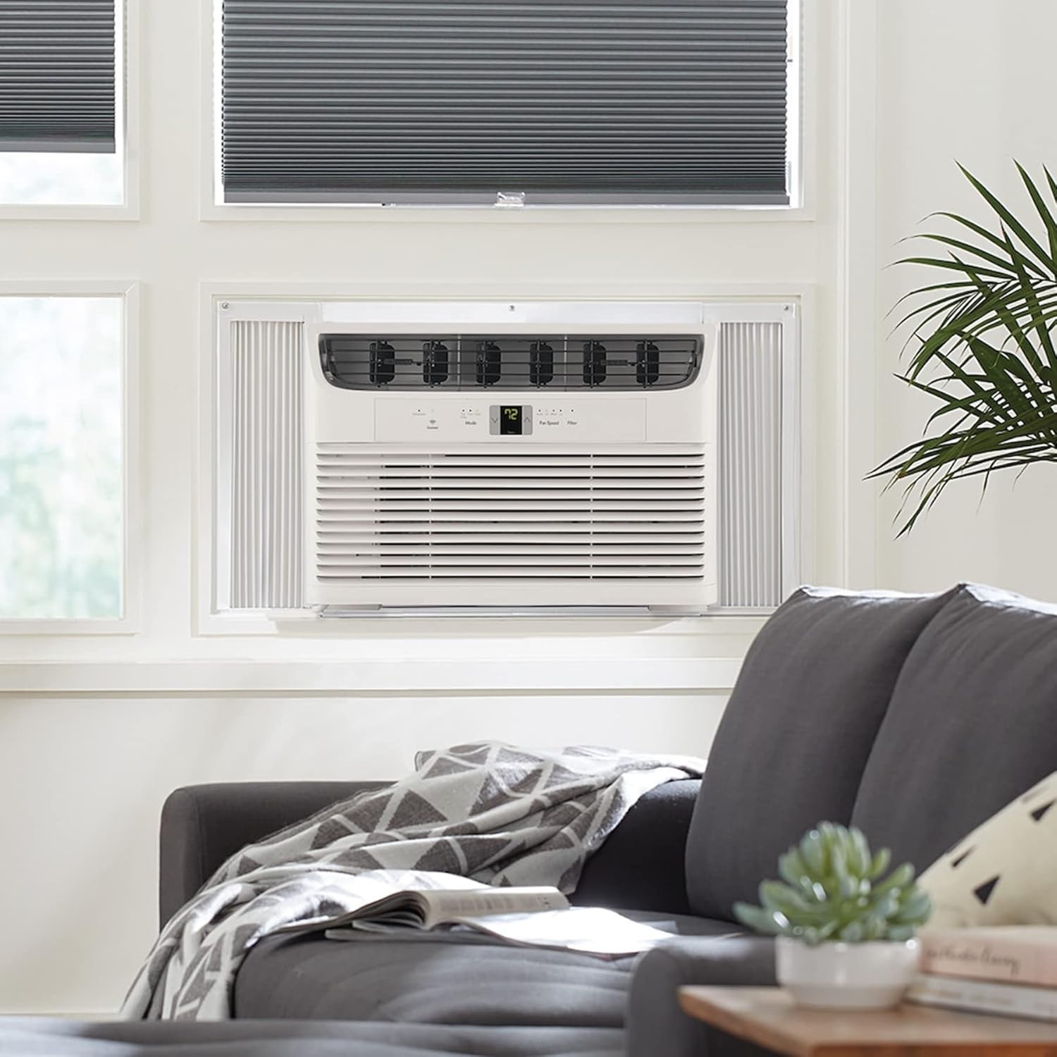Window AC Side Panel Frame Kit Adjustable Accordion Curtain Insulation for 8000