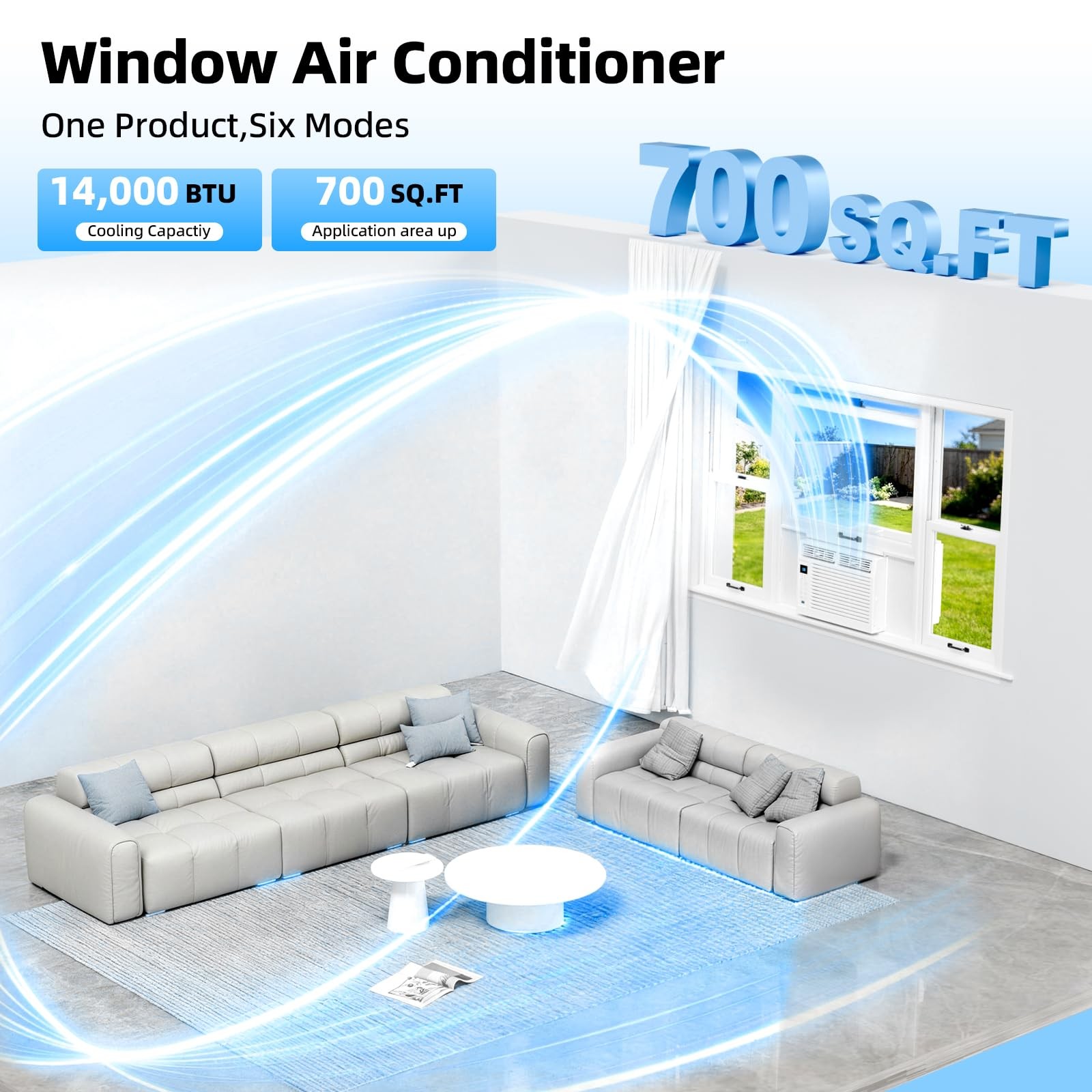 Antarctic Star 14,000 BTU Window Air Conditioner, Window AC Unit, Cools Rooms…