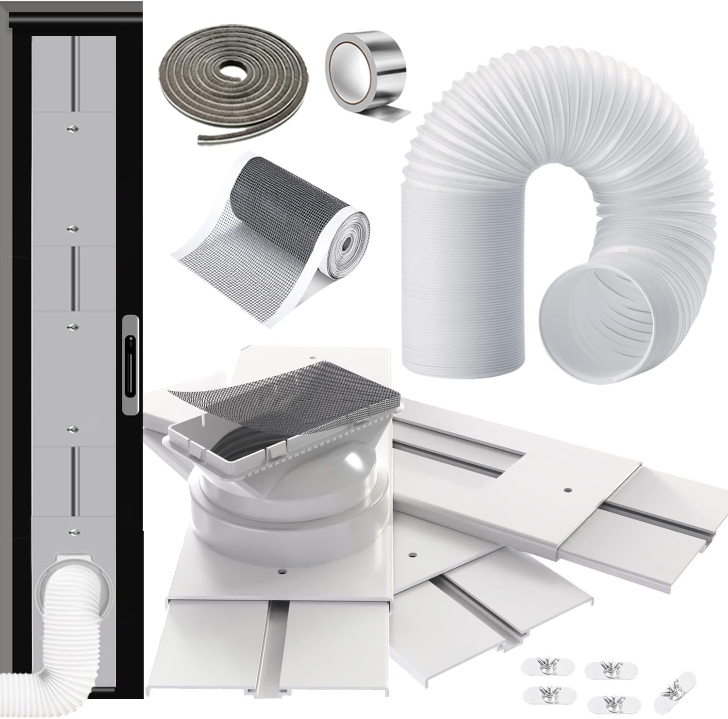 Universal AC Exhaust Kit for Sliding Doors – 95″ Vent Size & Weather Stripping