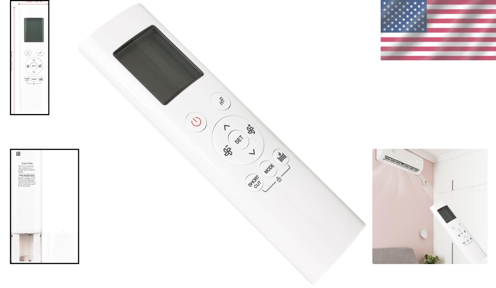 Replacement Remote Control for Midea U-Shaped Smart Window Air Conditioner