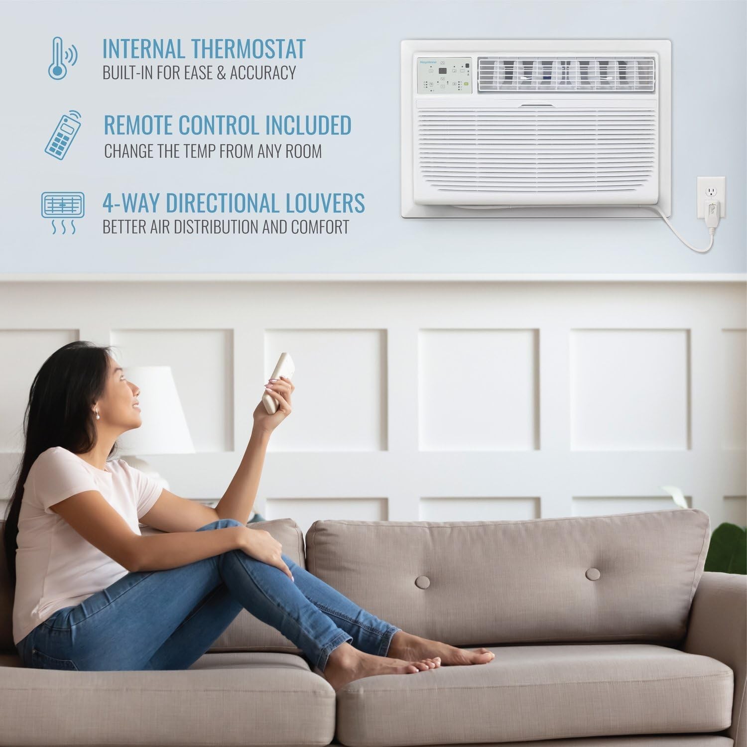 Keystone 14,000 BTU Wall Mounted AC Unit and Dehumidifier 230V up to 700 Sq.Ft