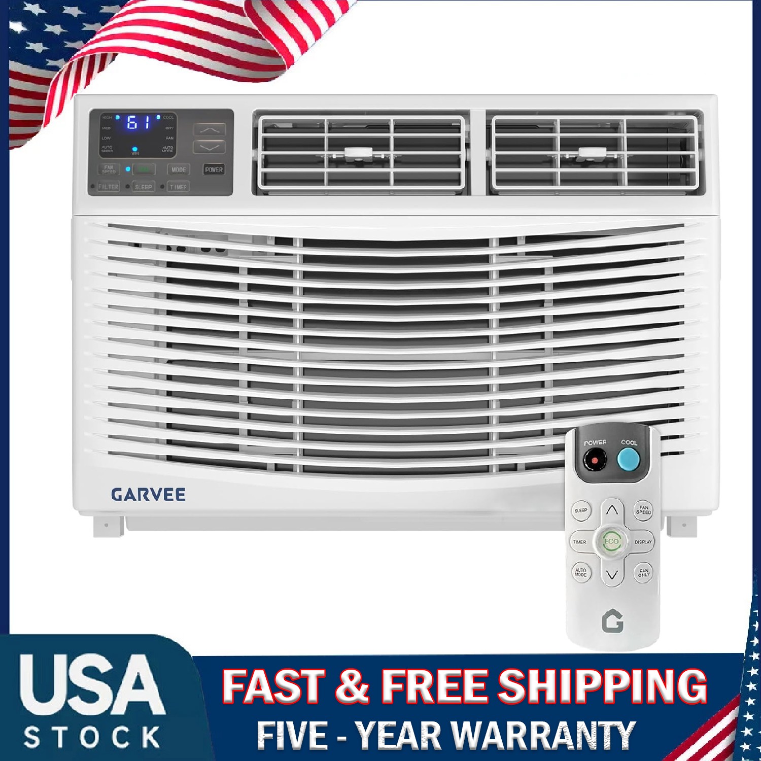 10000 BTU Window Air Conditioner, Bedroom Window AC Unit ,3 Cooling & Fan Speeds