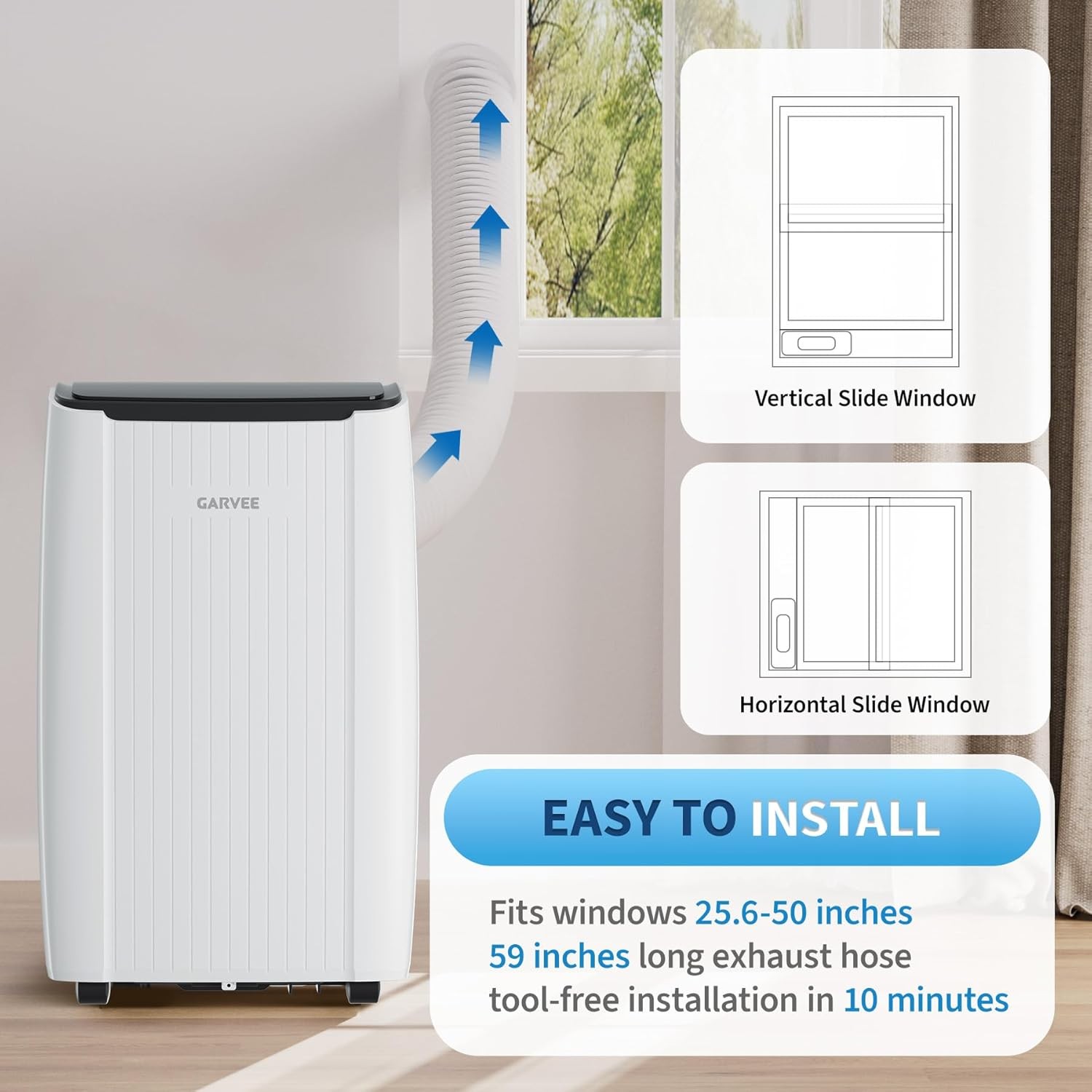 3 in 1 Portable Air Conditioner 12000 BTU Cools up to 550 Sq Ft AC Unit Fan Set