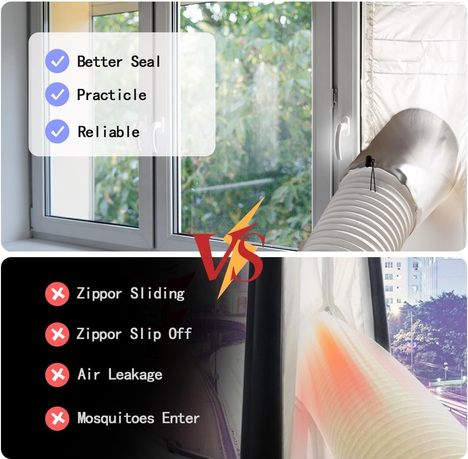 Universal Window Seal Kit for Portable AC – 30% Sunshade Insulation, Waterproof,