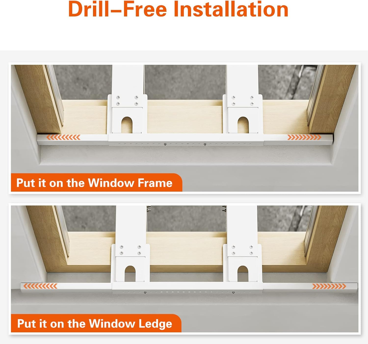 No Drill Window AC Support Bracket, Fits Single & Double-Hung Windows, Holds up