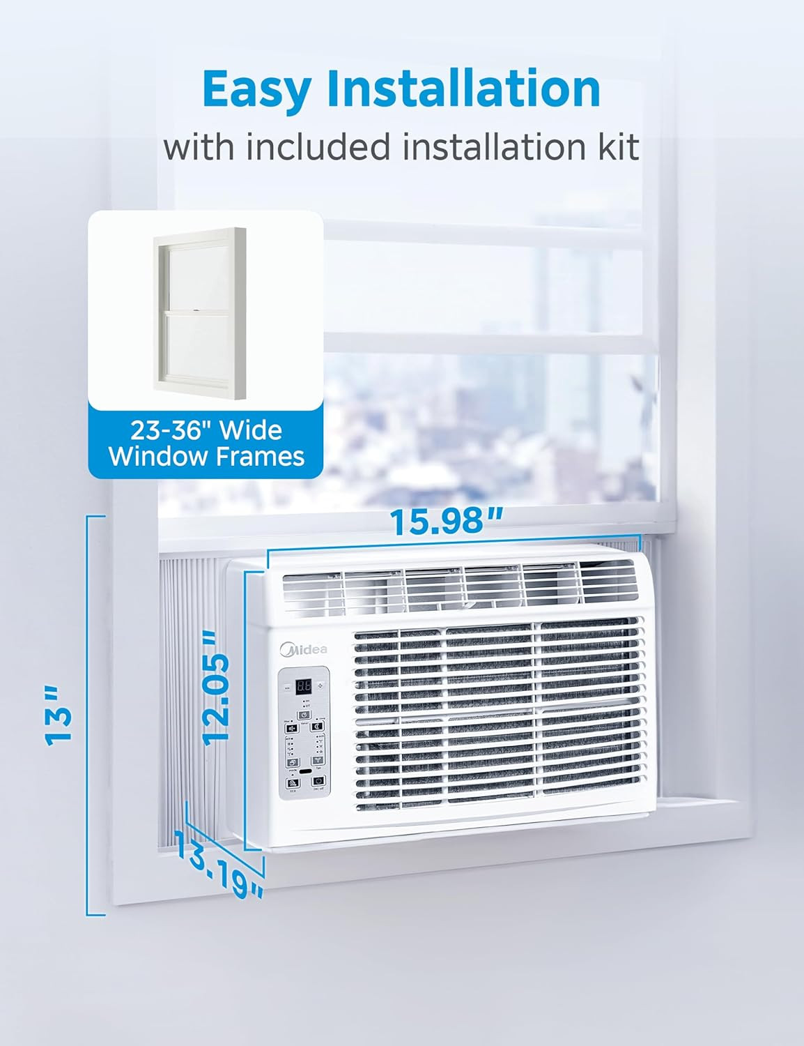 Midea ,000 BTU Window Air Conditioner, Cools up to 150 Sq. Ft. with Easy-To-Use