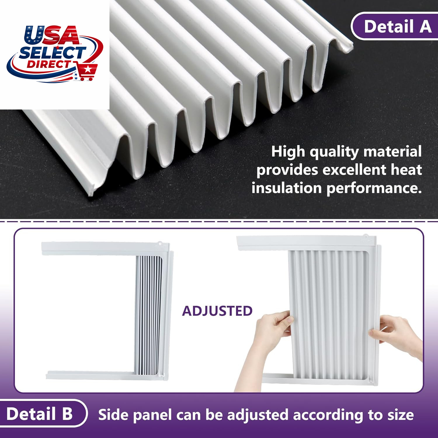 Window Air Conditioner Side Panels Insulation Kit Adjustable Filler
