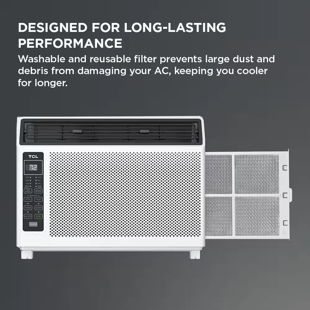 TCL 6000 BTU Window Air Conditioner 250 sq ft Remote Control 115V White T06WC3R
