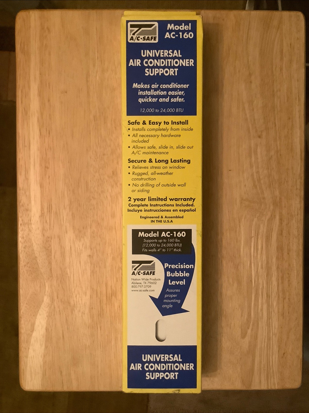 A/C Safe Support Bracket for Window Air Conditioner AC-160 -160Lb -Walls 4-11″
