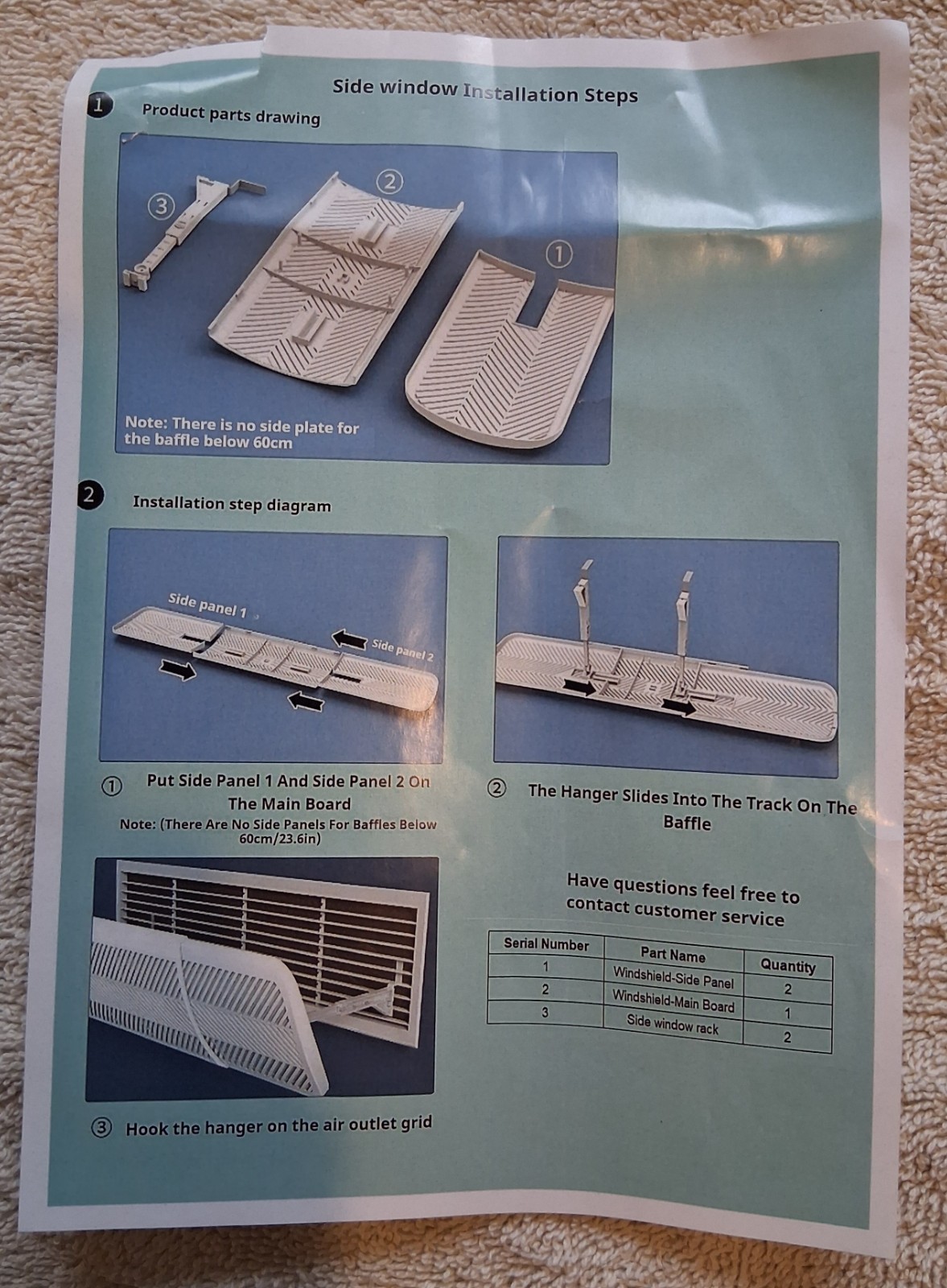 2 Qiandahom AC Air Vent Deflectors for Central Air Conditioner’s Register&Grille