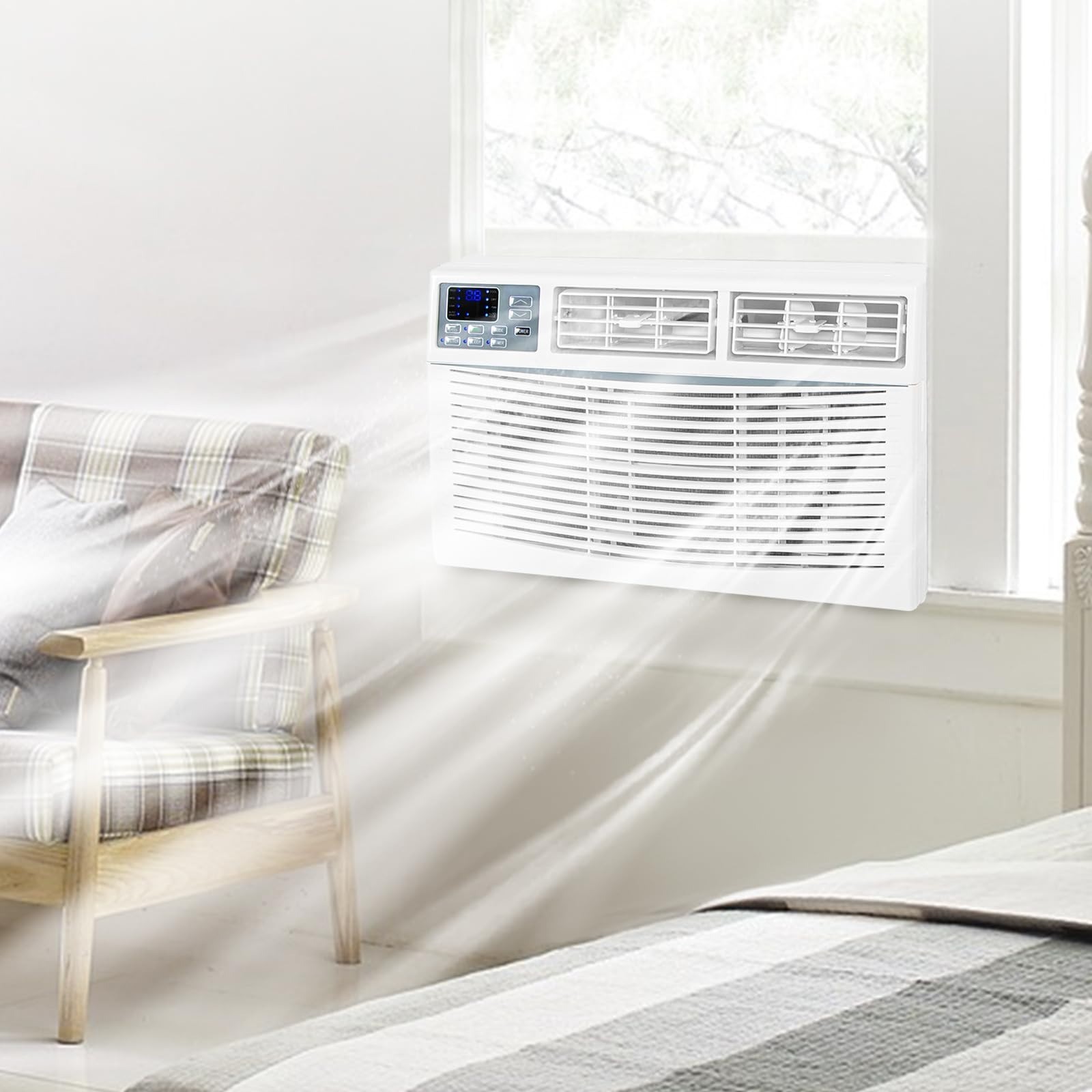 8000 BTU WiFi Window Air Conditioner with Remote Control, Energy Saving