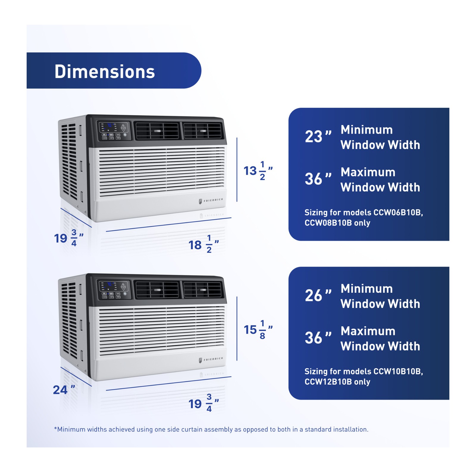 Friedrich Chill Premier Smart Window Air Conditioner 12000 BTU Cooling Power