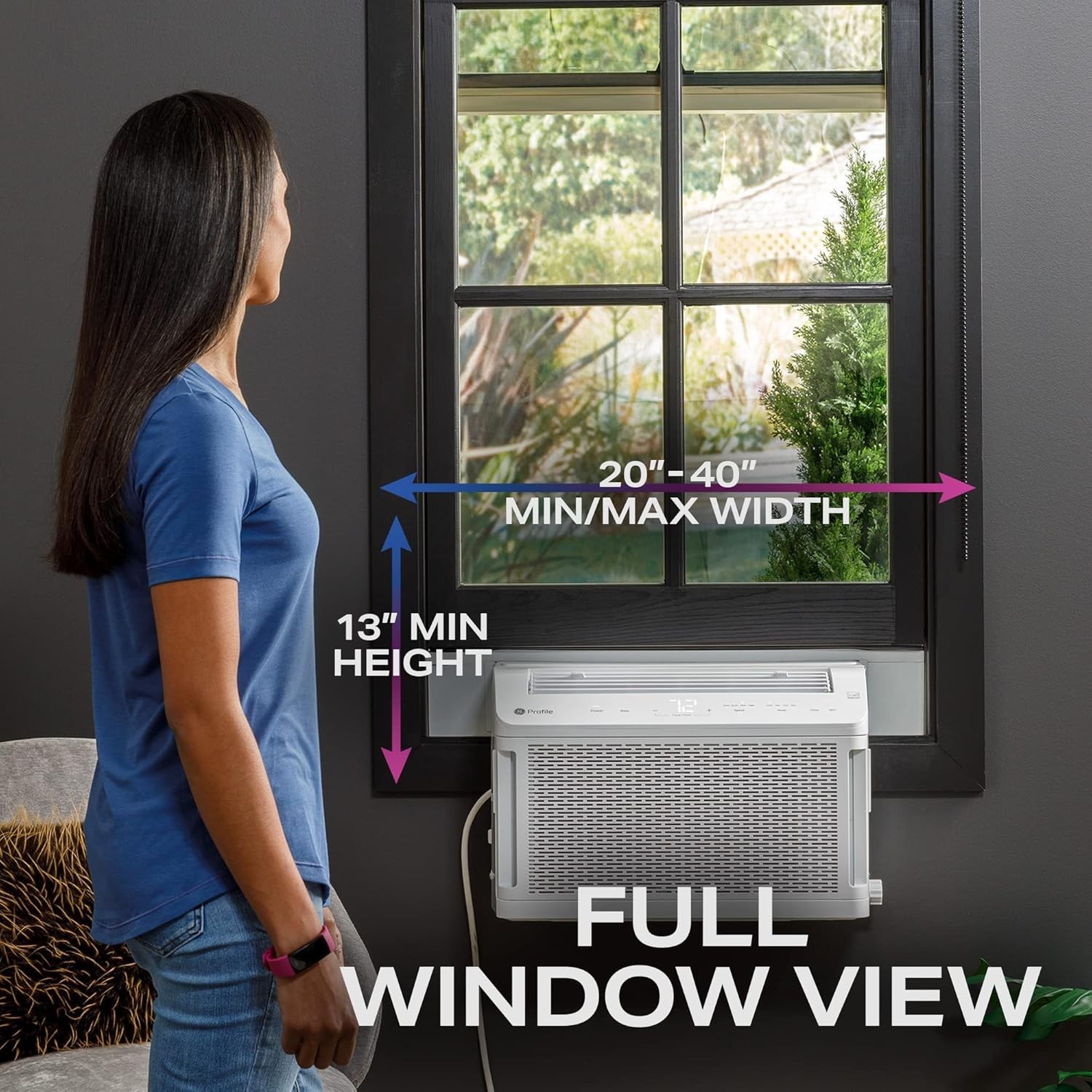 GE 10,300 BTU Inverter Window AC with Full View & WiFi