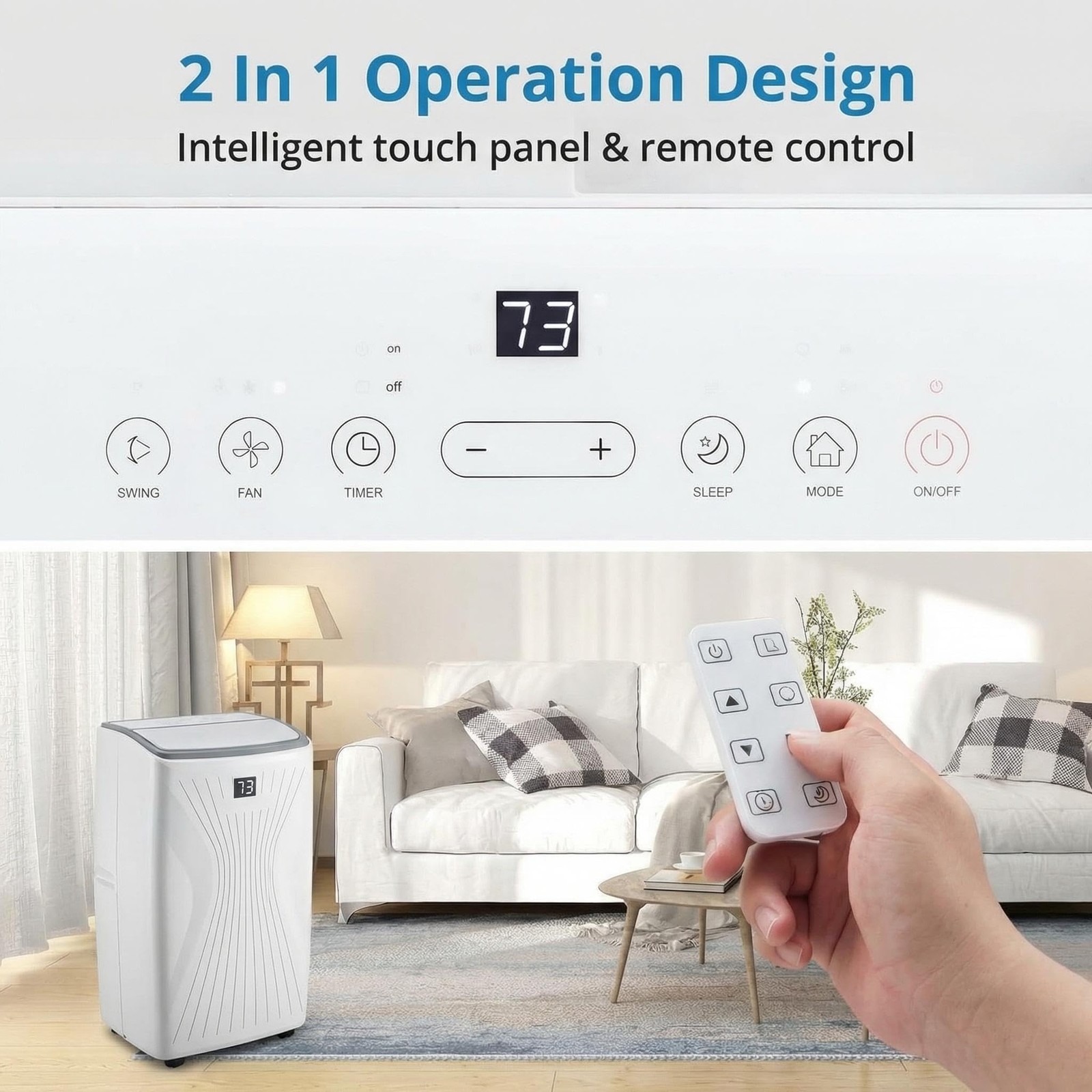 Portable AC Unit 14K BTU Air Conditioner Cool Fan Dry Remote Covers 650 Sq Ft