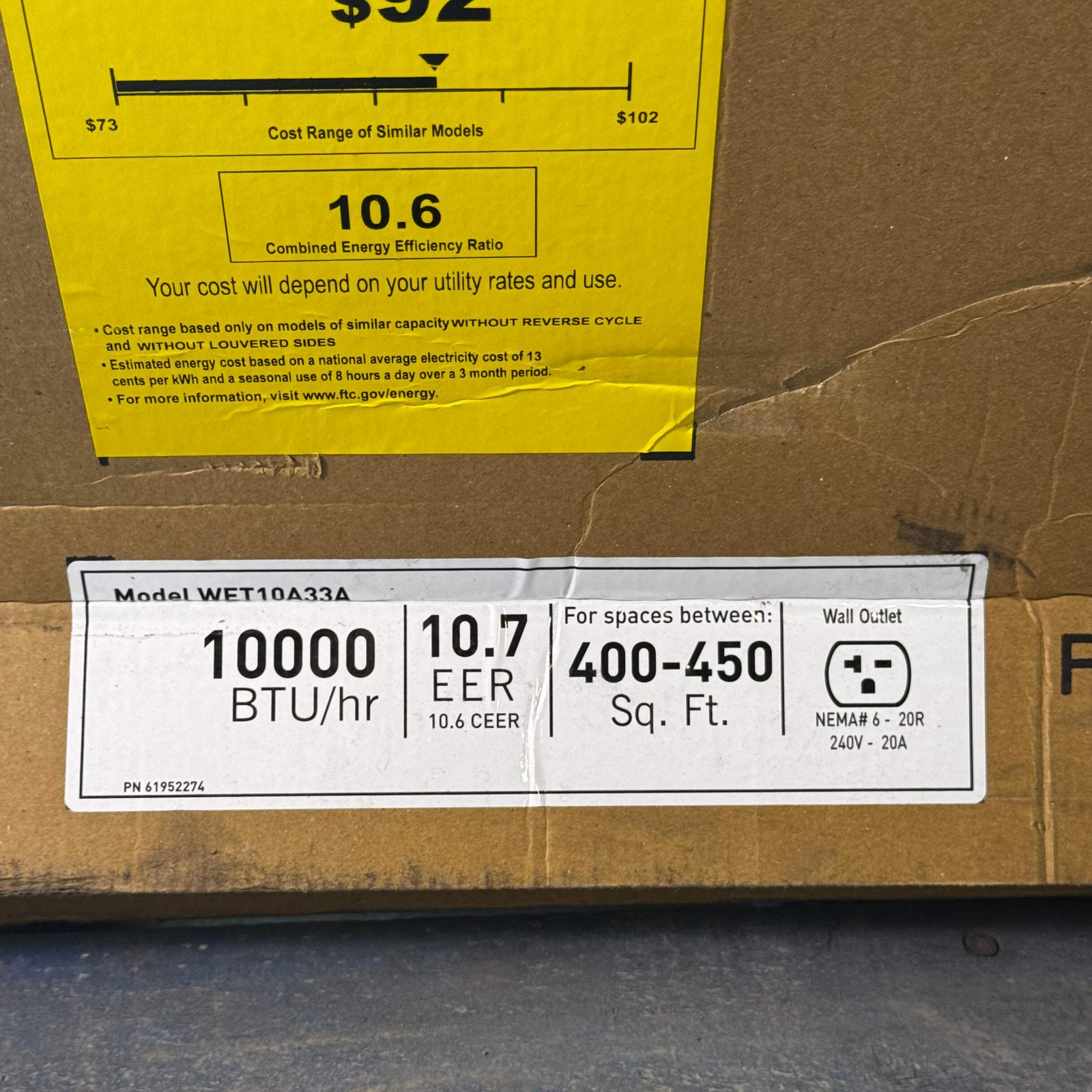 FRIEDRICH Wall Air Conditioners 12000 BTU Cool, 230V White WET10A33A (New Other,