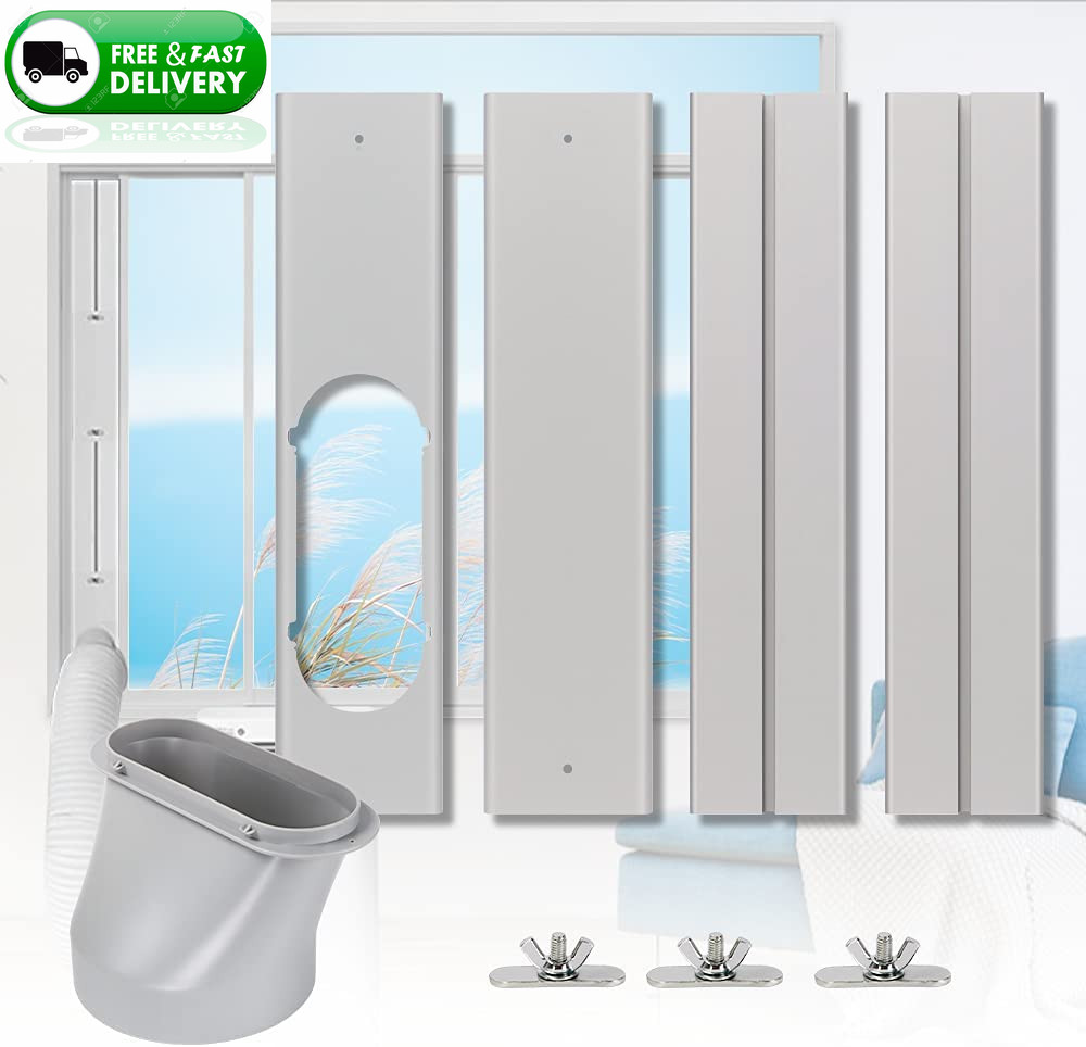 Portable AC Window Vent Kit with 5.9” Exhaust Hose Universal Window Seal Kit