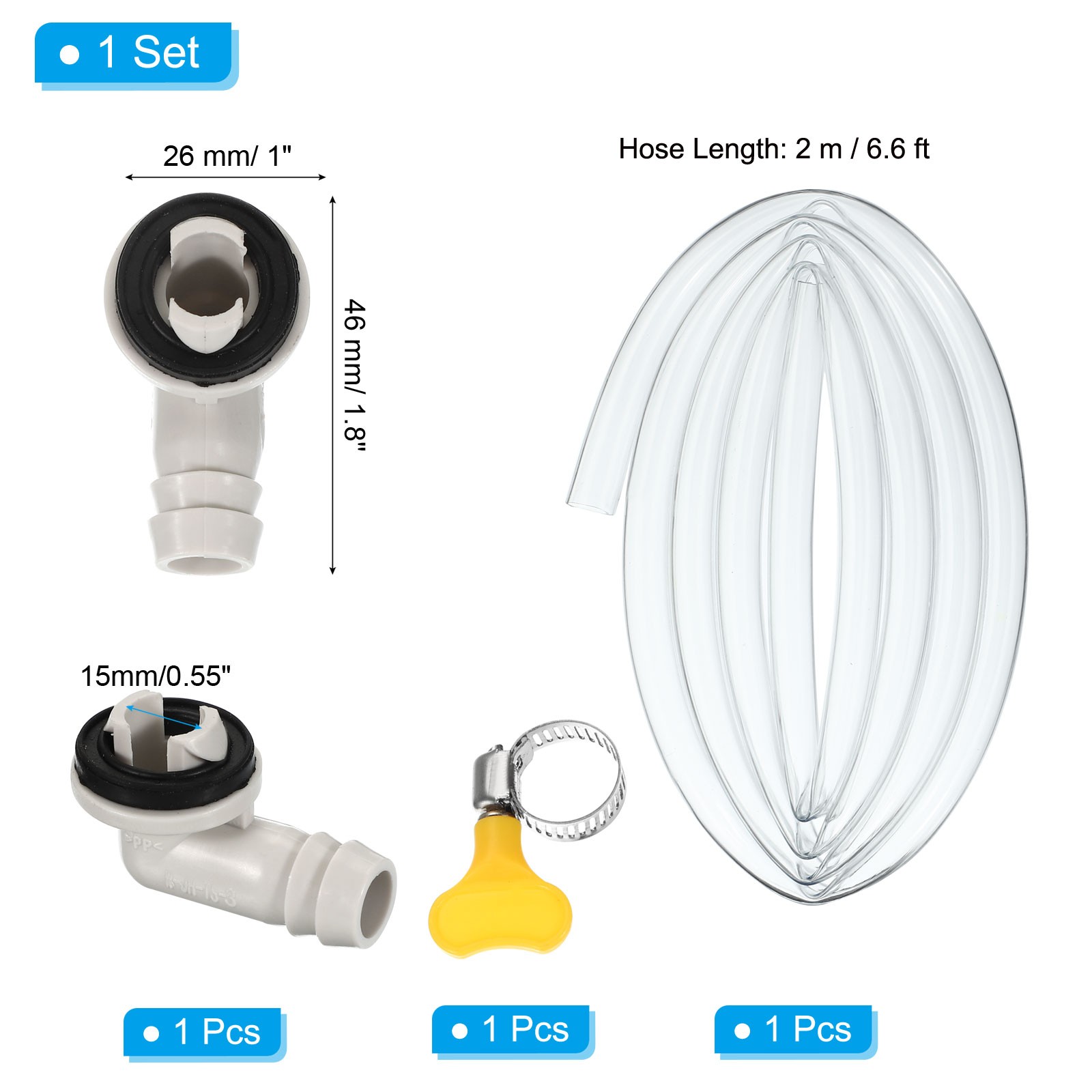 6.6Ft Air Conditioner Drain Hose, Portable Universal AC Drain Hose