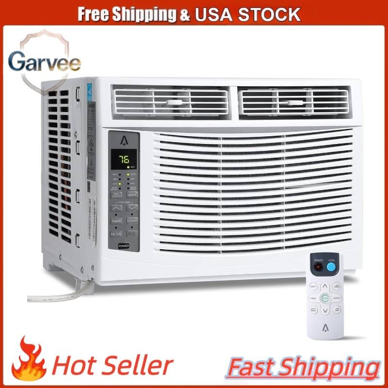 Energy Saving 6000 BTU Smart Window Air Conditioner 115V Fast Cooling Dehumidify