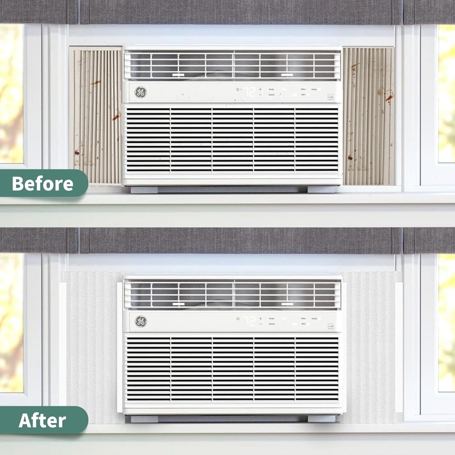 Window Air Conditioner,Side Insulated Foam Panel, Summer/Winter Heat and Draf…