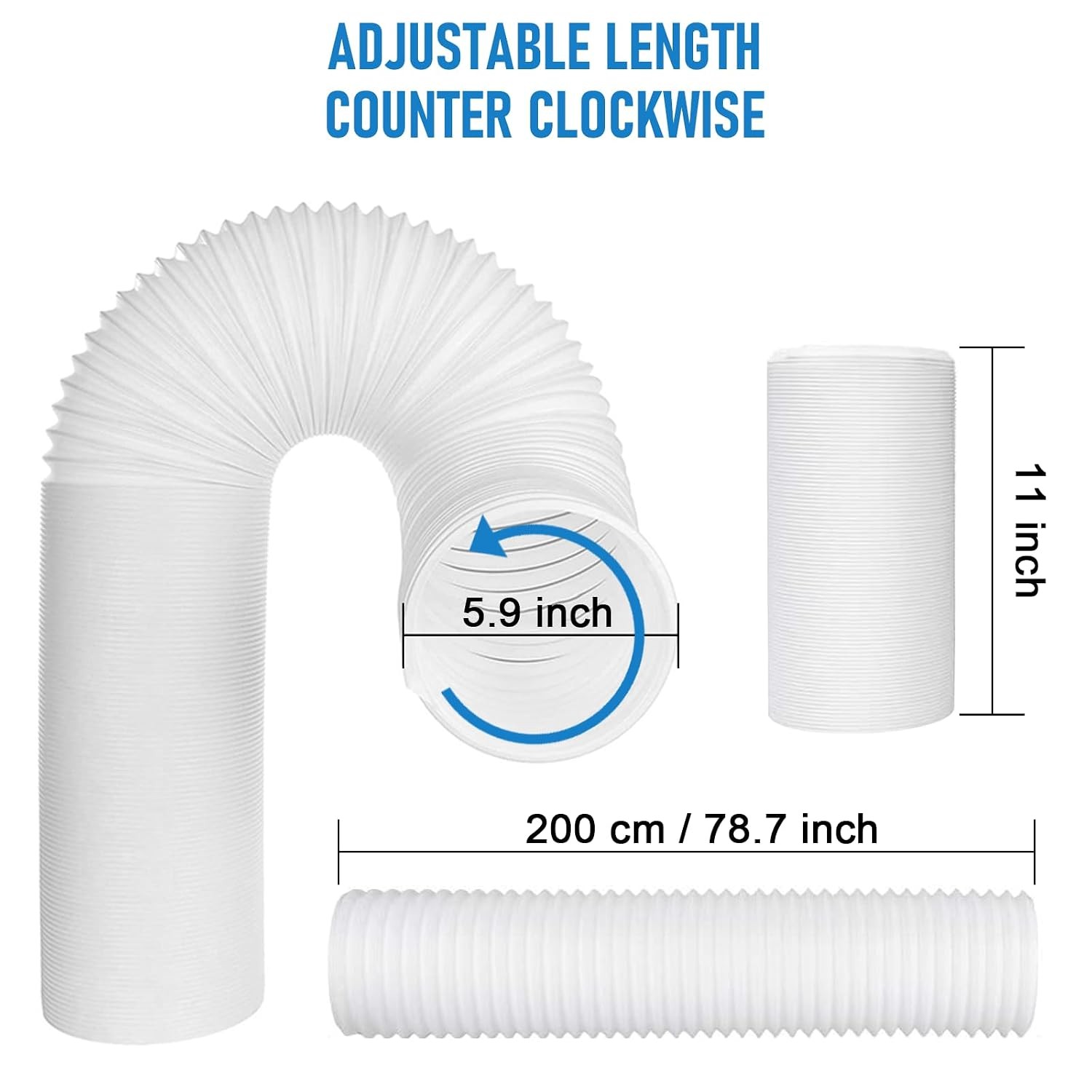 Portable Air Conditioner Window Vent Kit with 5.9″ Exhaust Hose, Vent Kit