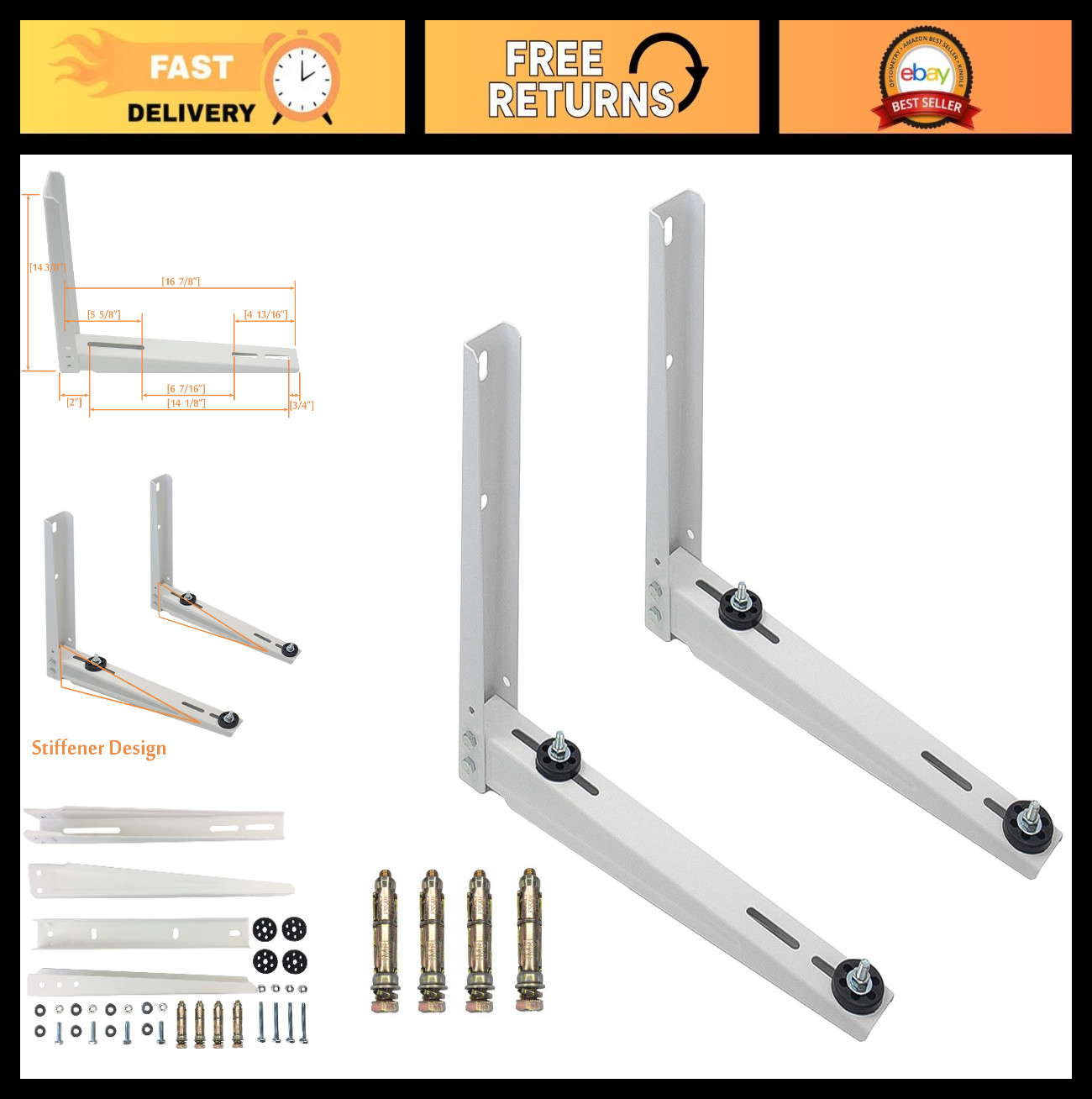 Ductless Mini Split AC Wall Mount Bracket for 7000-15000 BTU Units – Heavy Duty