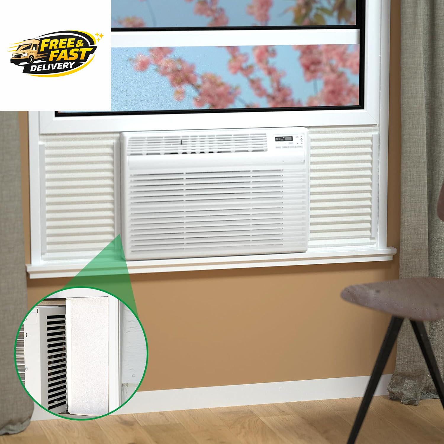 Window AC Insulated Foam Panels, Full Surround Seal Panels for Summer Cooling &