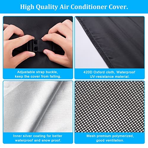 Newest Design Mesh Window Air Conditioner Cover Outdoor, 21WX16DX15H Black