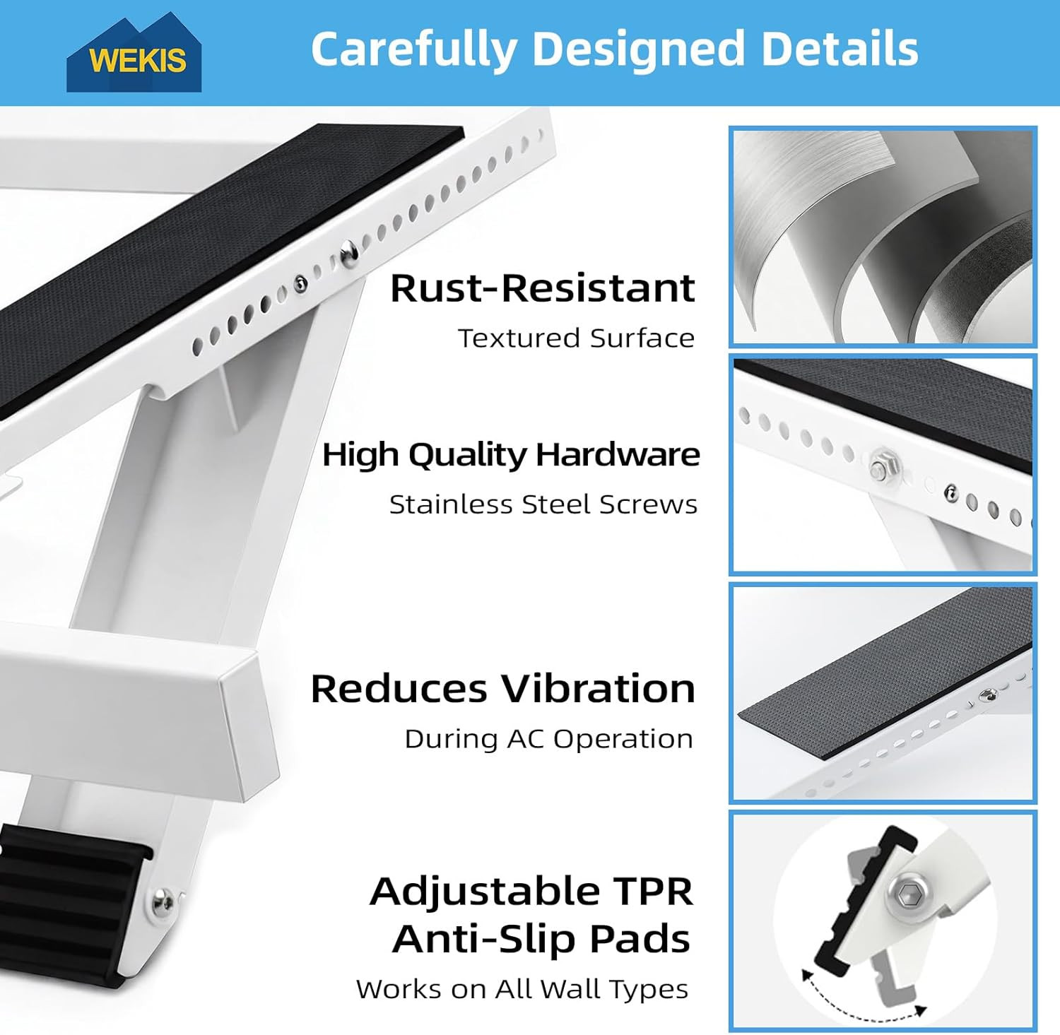 Window AC Support Bracket, No-Drill No-Tool Air Conditioner Support Bracket Adju