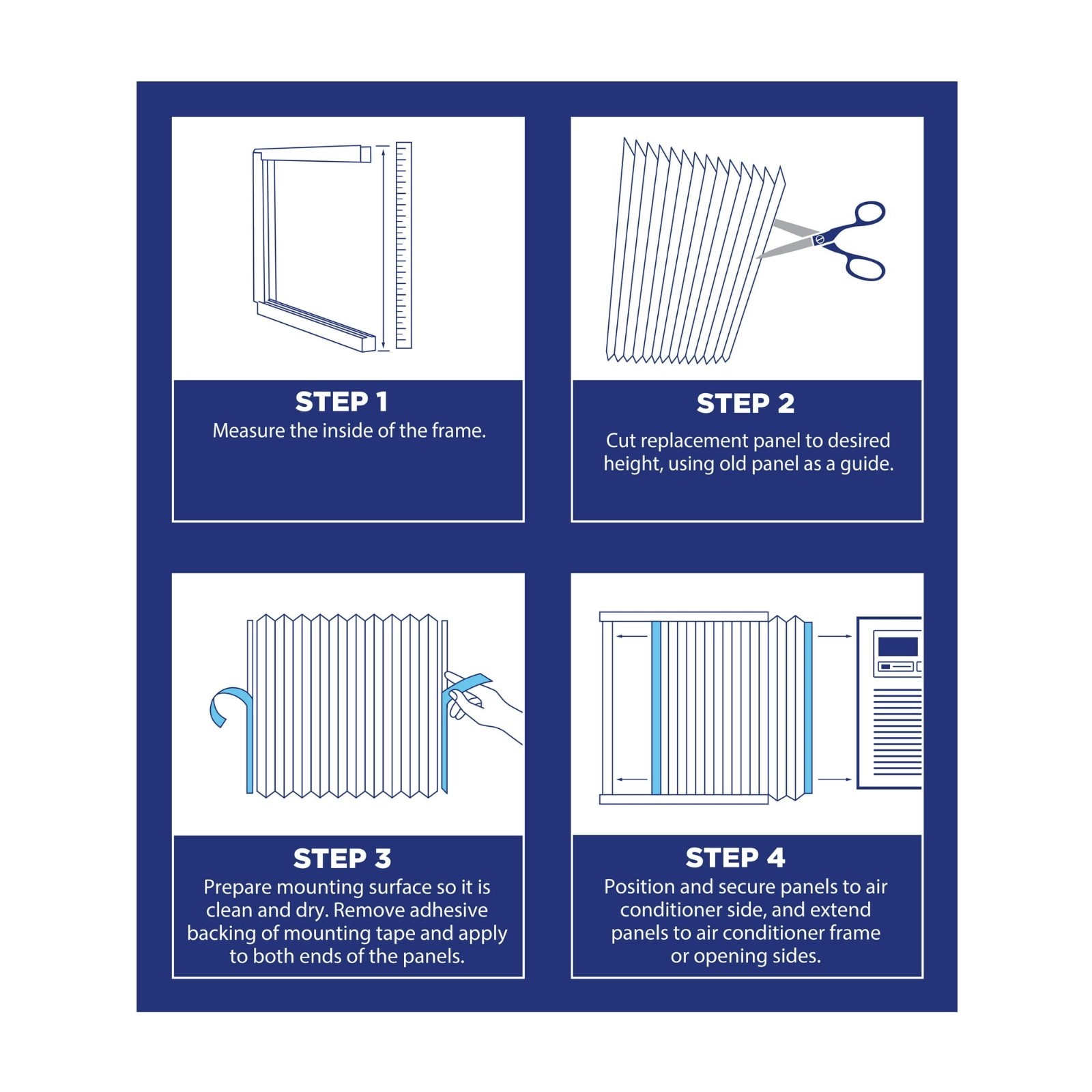 Adhesive Replacement Window Air Conditioner Side Panels, 19″ H x 12″ W