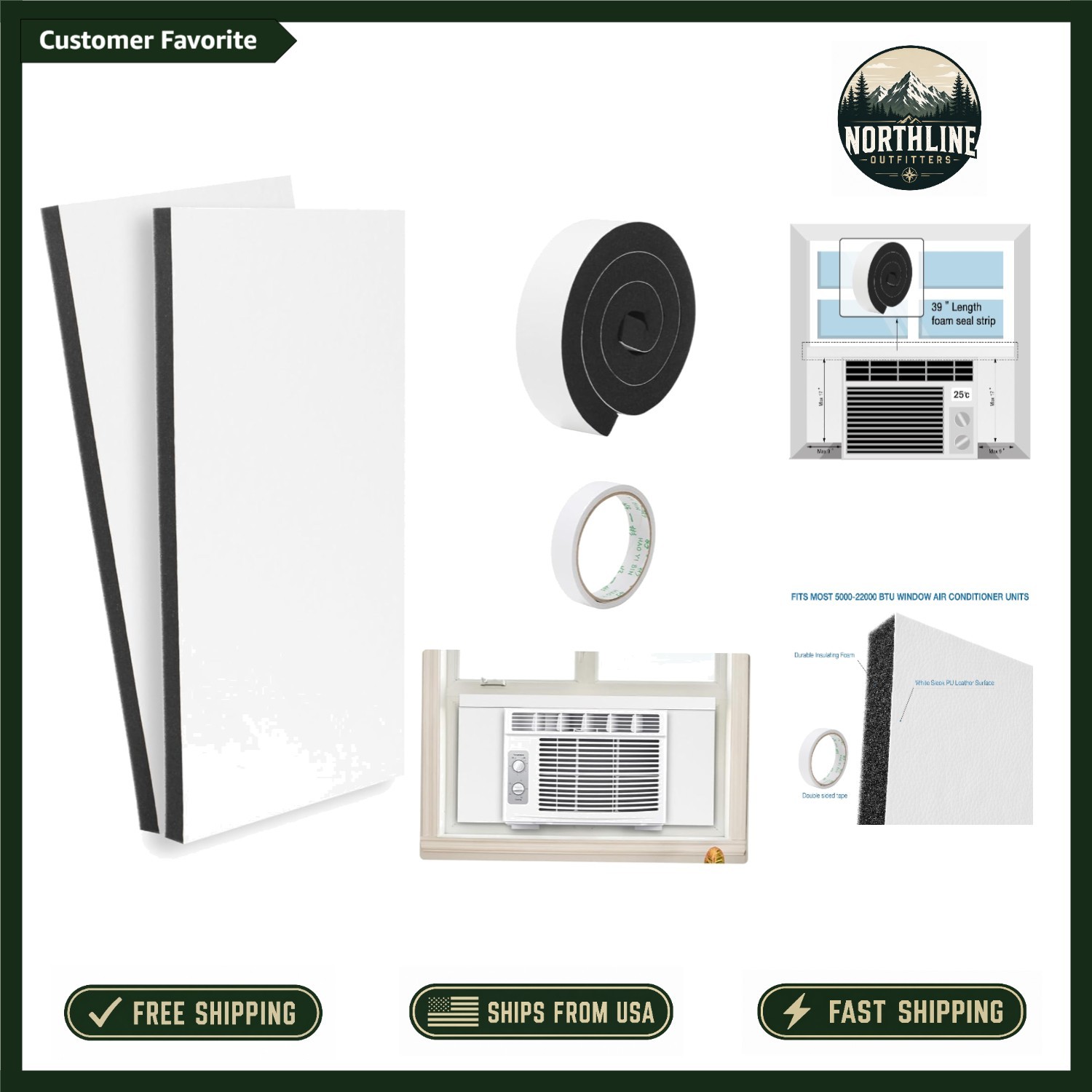 Window Air Conditioner Surround Foam Insulation Panels,Ac Side Insulating Sun Bl