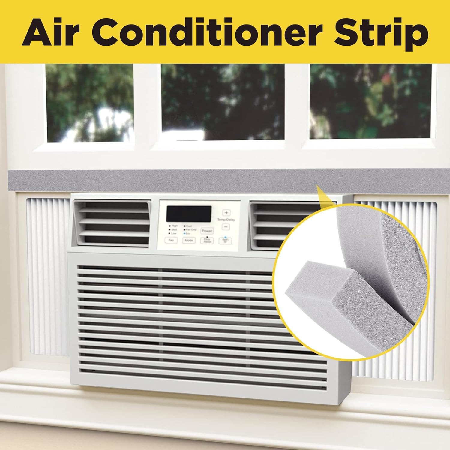 2 Pcs Foam Air Conditioner Weatherseal Tape-2”X1”X6.5Ft Air Conditioner Foam T