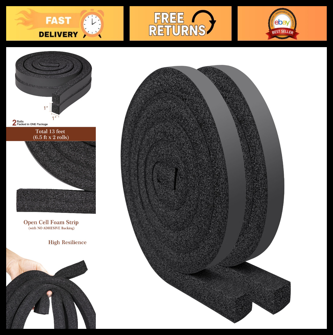 Window AC Seal Kit – 13FT Foam Weather Stripping Insulation, Noise Reducing, Air