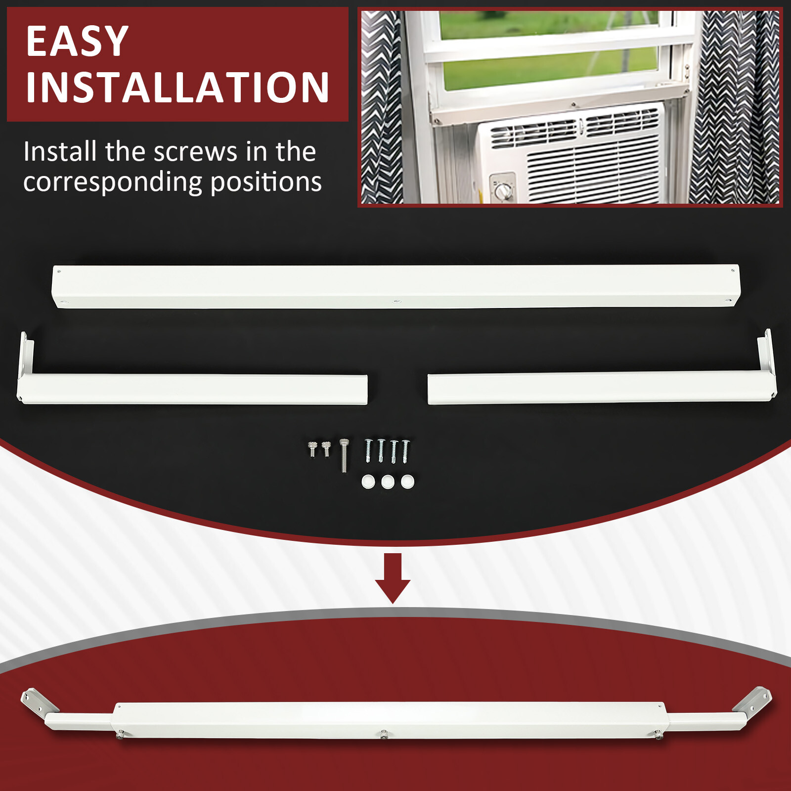 For Most Windows AC Window Bracket Air Conditioner Support Window Guard 130lbs