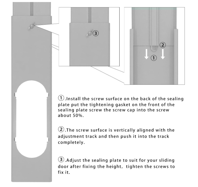 Portable AC Window Vent Kit with 5 Inch Hose Seal Panels for Sliding Windows