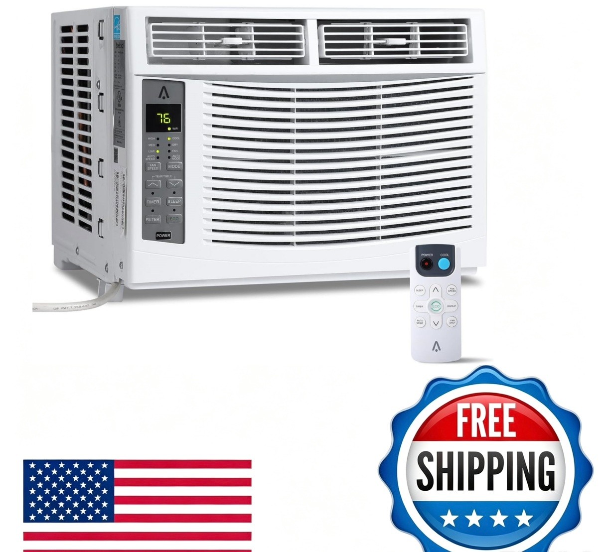 Window AC Unit, Quiet 50dB, Efficient Cooling, Remote Control, No WiFi 6000 BTU