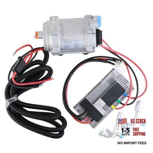 Universal 12V Automotive Electric Air Conditioner Compressor Kit, Replacement