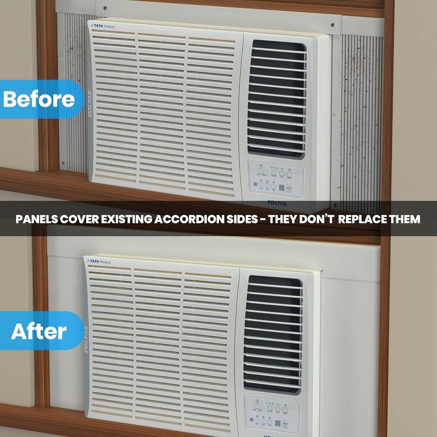 Surround Insulation Side Panels White for Window AC Unit Indoor Air 36″ or smal