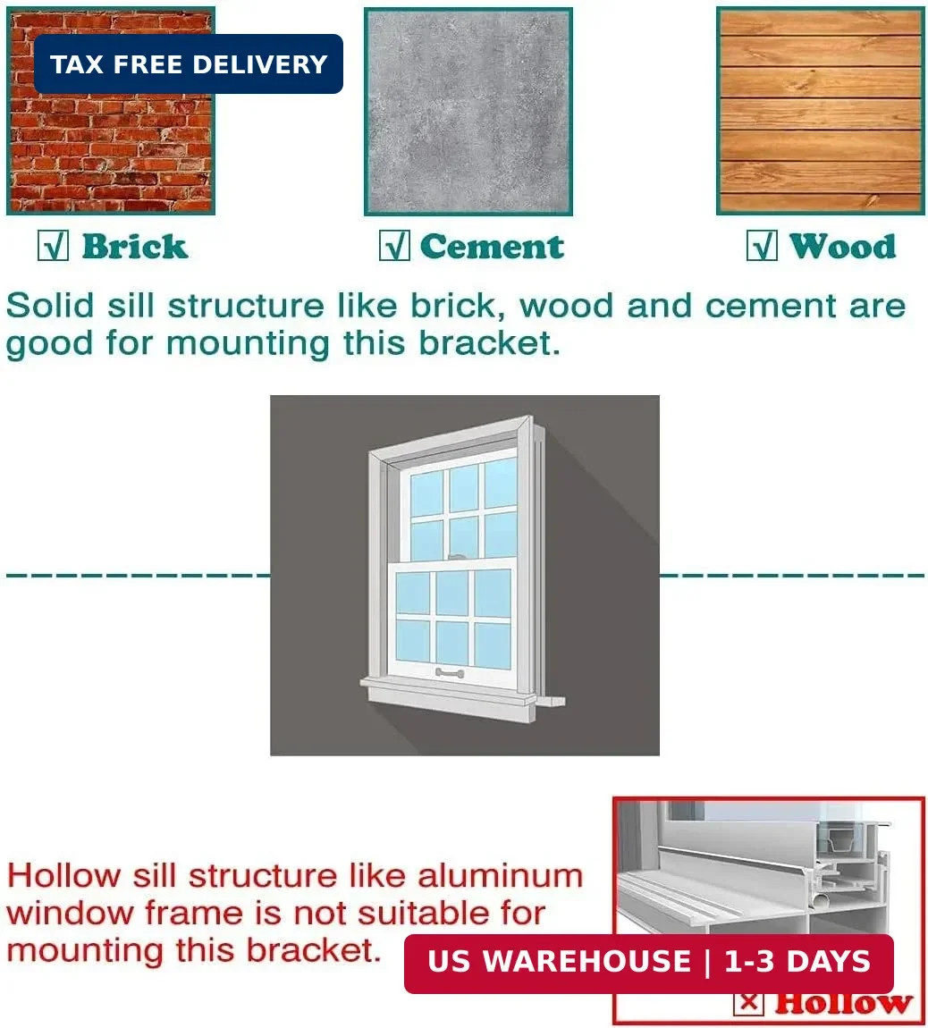 Daisypower Window Air Conditioner Bracket Heavy Duty, Sturdy Structure Supports