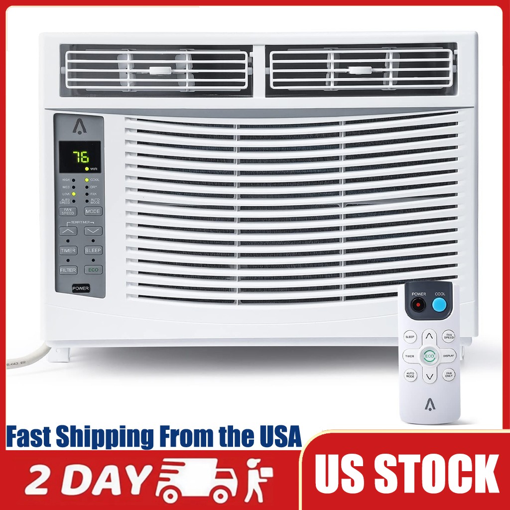 6000 BTU Window Air Conditioner Window AC Unit with Remote & WiFi App Control