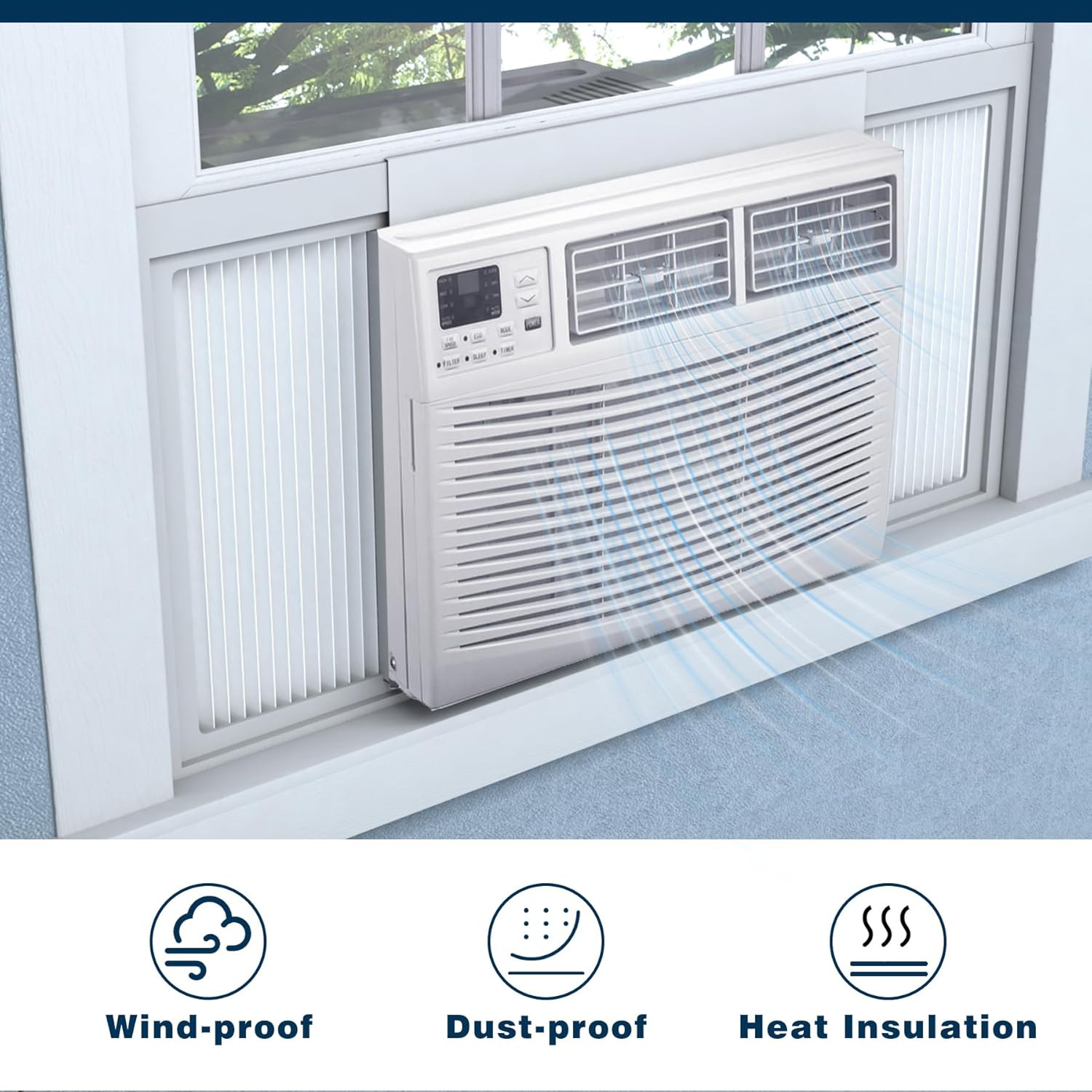 Window Air Conditioner Side Panel with Frame,Ac Insulation Side Panels Curtain K