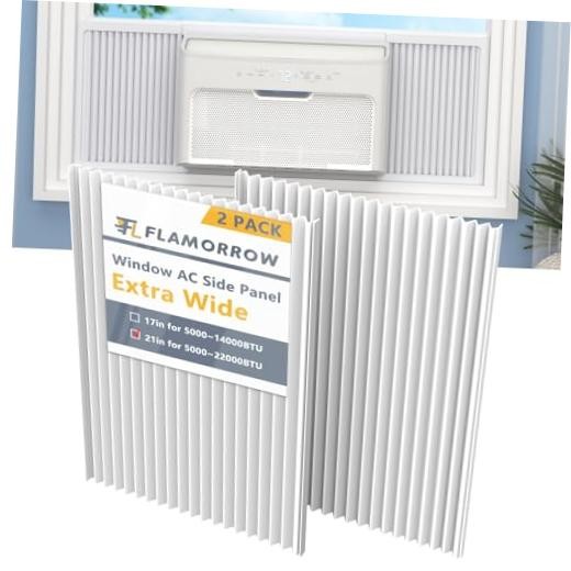 Window Air Conditioner Side Panel Kit, 21″ H × 19.25″ W 1 Count (Pack of 2)